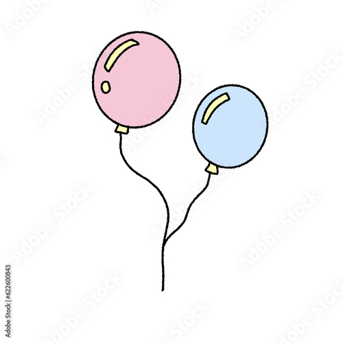 pink blue  birthday balloons