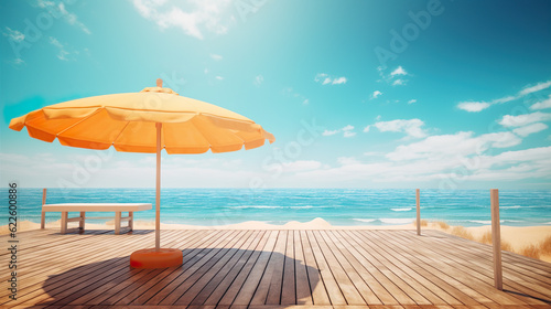 Concepto de playa paradisíaca. Generado por IA. © Cris.lo Studio