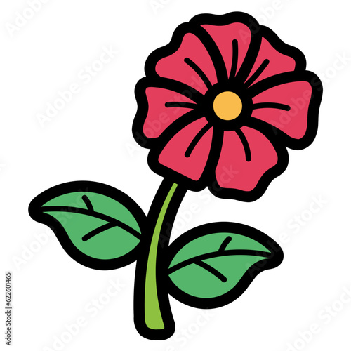 flowers filled outline icon style