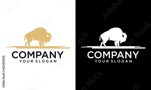 buffalo bull logo design template inspiration, vector illustration