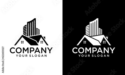 Roof, Home, House, Construction, architecture, apartment, duplex, Properties, dormitory, dwellings, mortgage, real estate logo Design Vector Illustration