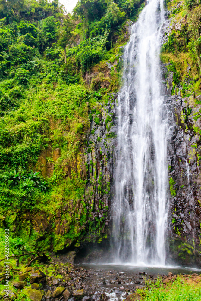 View of Materuni waterfall on the foot of the Kilimanjaro mountain in Tanzania View of Materuni waterfall on the foot of the Kilimanjaro mountain in Tanzania