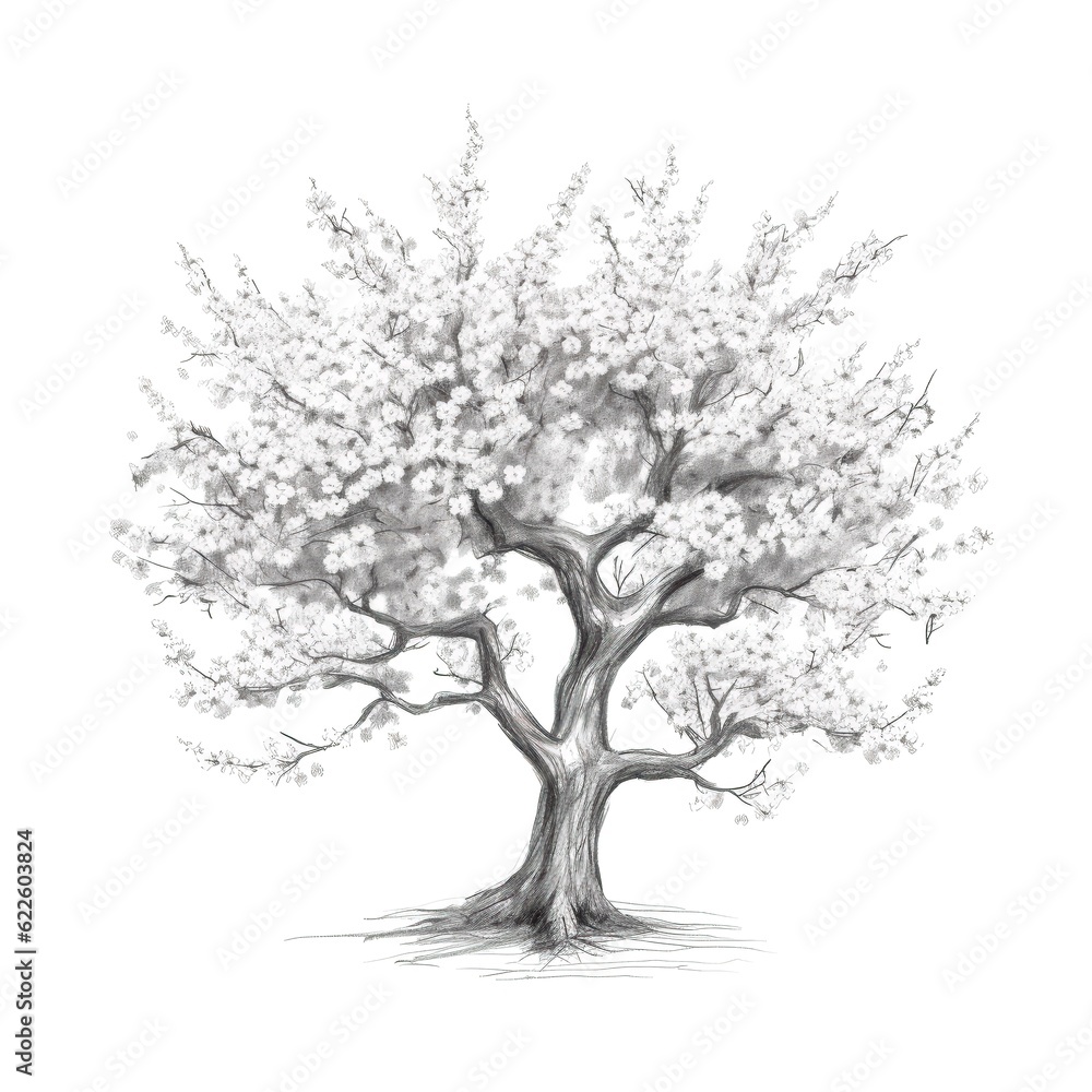 pink blooming cherry blossom tree ai generated pink blooming cherry blossom tree ai generated