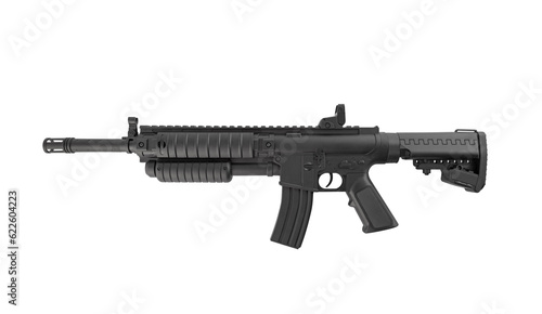 Assault rifle isolated on white background with clipping path