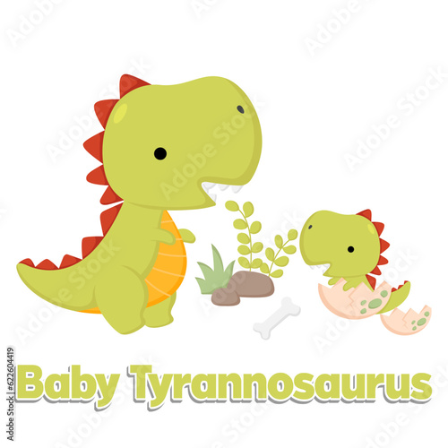 baby tyrannosaurus rex cute doodle dinosaur vector