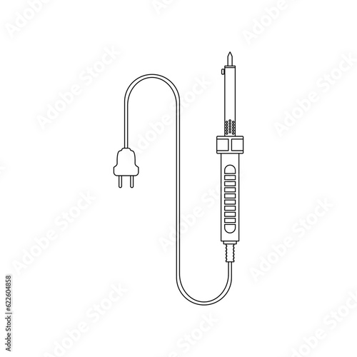 Soldering iron pen in outline icon, trendy style vector illustration. Editable graphic resources for many purposes.