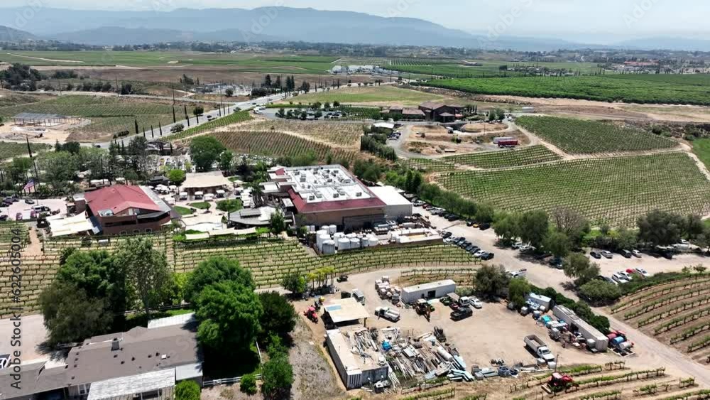 Drone flyover Wilson Creek Winery farm in Temecula, California Drone flyover Wilson Creek Winery farm in Temecula, California