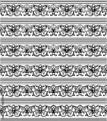 Antique Wall Panel Vector. Illustration Isolated On White Background. Classic Wall Panel Texture Pattern Background.