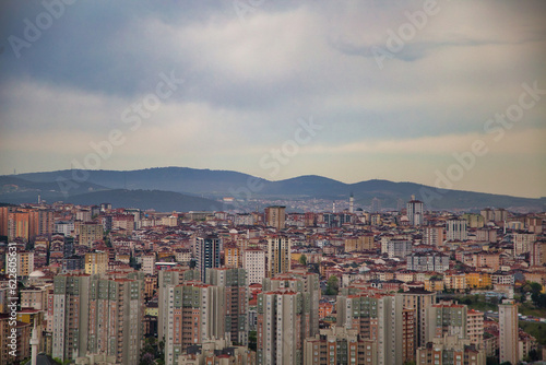 istanbul unplanned urbanization, Umraniye and Atasehir districts top angle general shot © Caltili