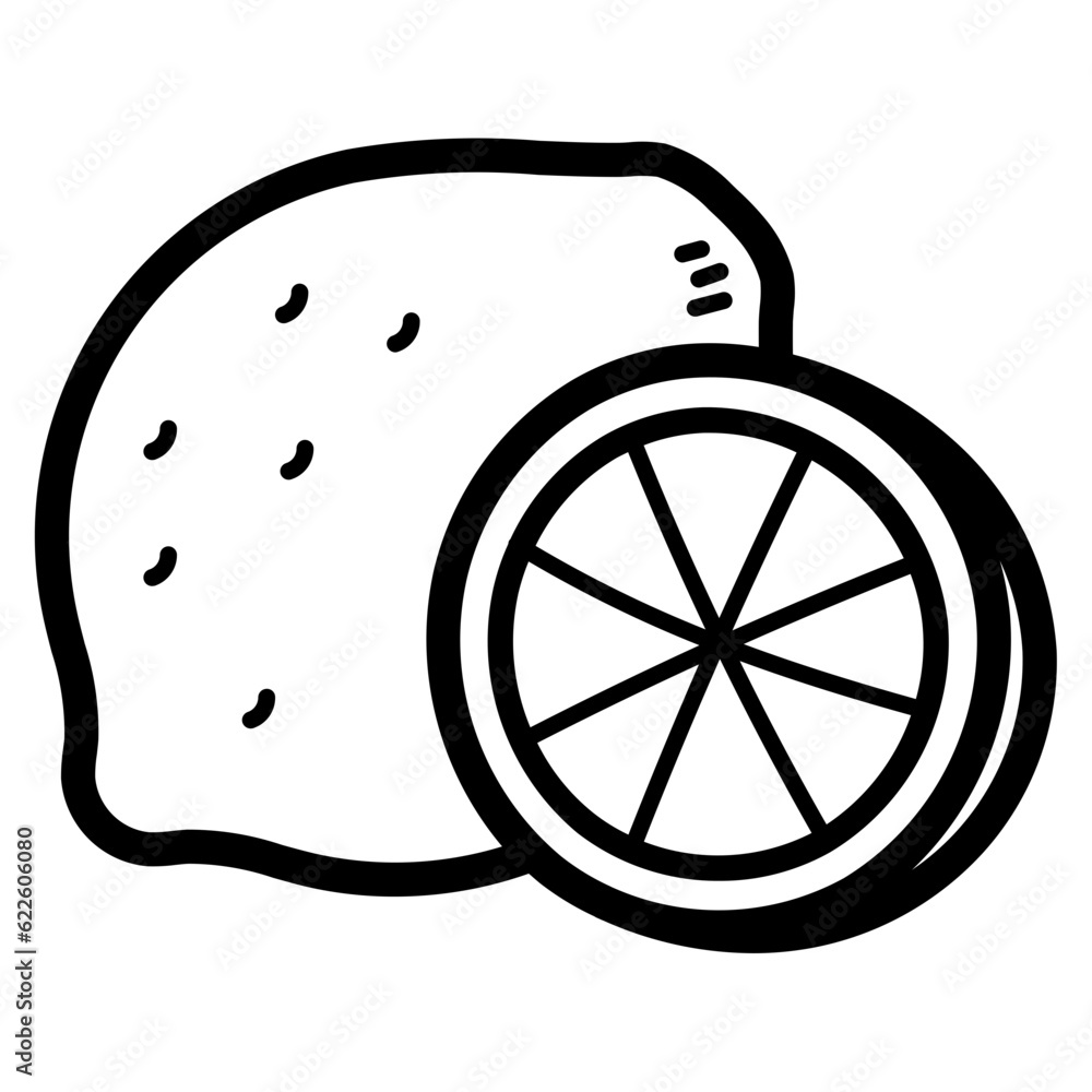 Lemon line icon style