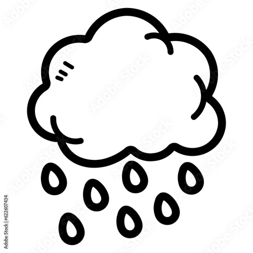 rainy line icon style