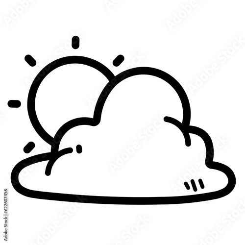 cloudy line icon style