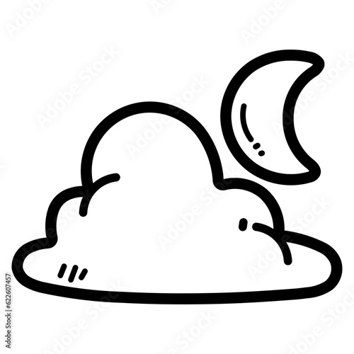 cloudy line icon style