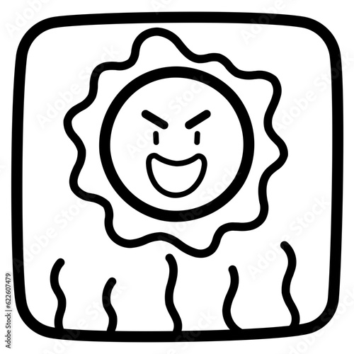 uv rays line icon style