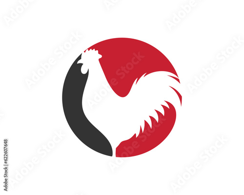 Chicken silhouette inside the circle logo