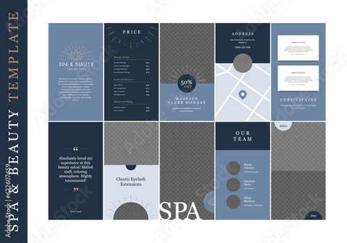 Boheamian style social media post template. Vector layout boho illustration set. Lotus spa and vertical backdrop collection. Gray and pink colors. Design for giveaway, sale, campaign