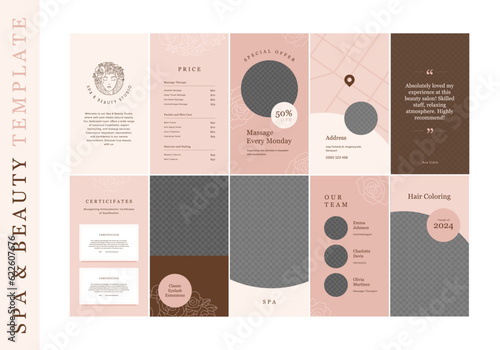 Boheamian style social media post template. Vector layout boho illustration set. Beautiful woman with bouquet rose and vertical backdrop. Elegant beige colors. Design for giveaway, sale, campaign