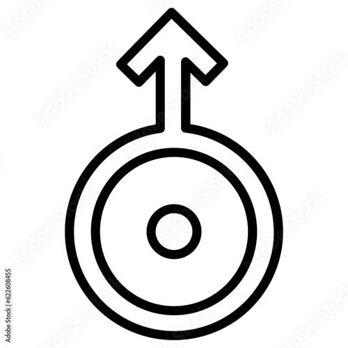 Icon of Uranus. Solar system symbol. Astrology