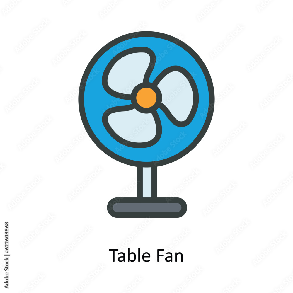 Table Fan Vector Fill outline Icon Design illustration. Kitchen and home Symbol on White background EPS 10 File Table Fan Vector Fill outline Icon Design illustration. Kitchen and home Symbol on White background EPS 10 File