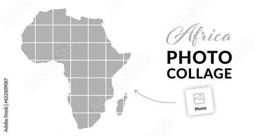 Africa photo collage. Travel, trip, voyage photo concept. Vector	
