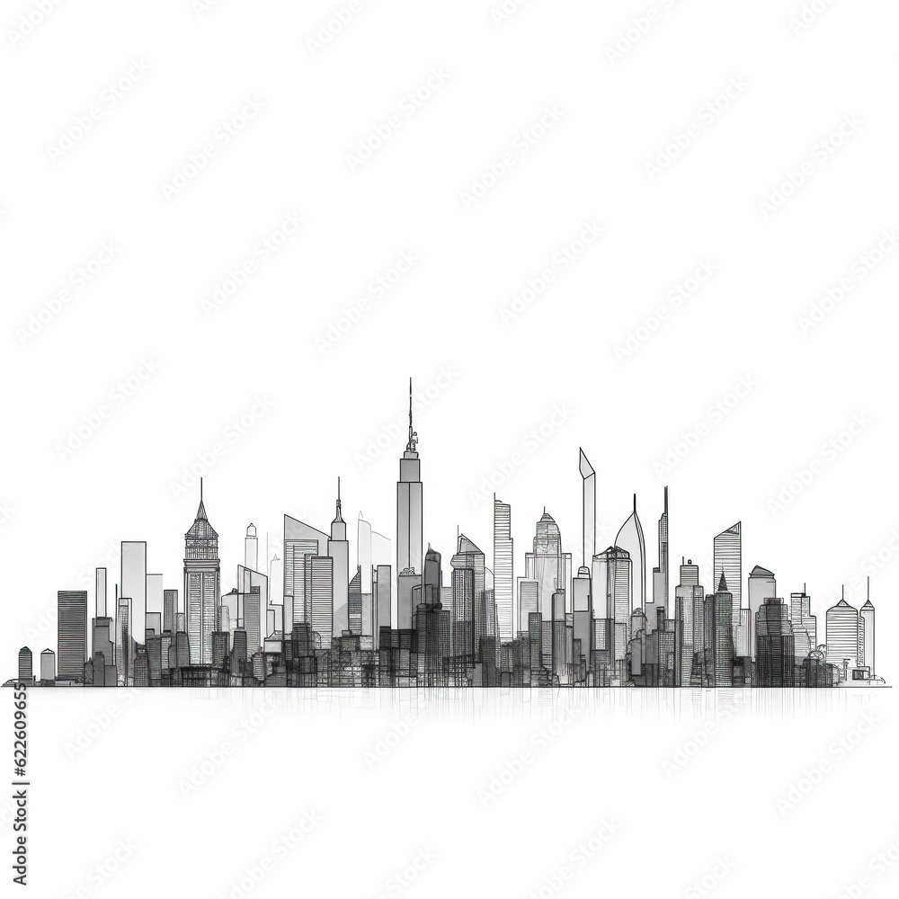 urban city skyline ai generated