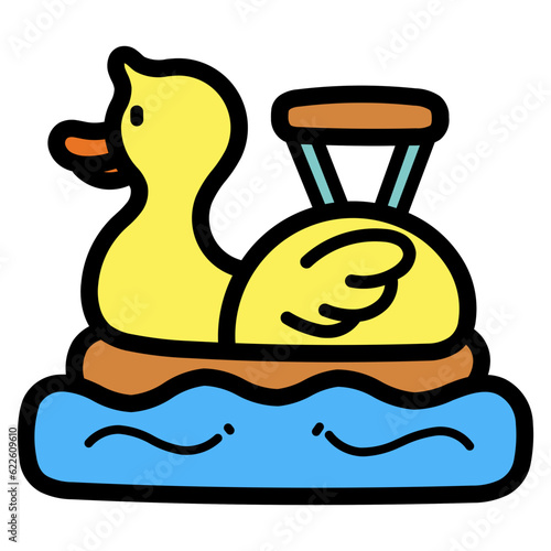 pedal boat filled outline icon style