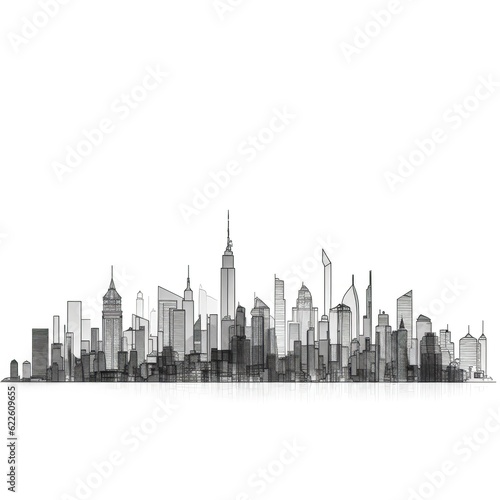 urban city skyline ai generated