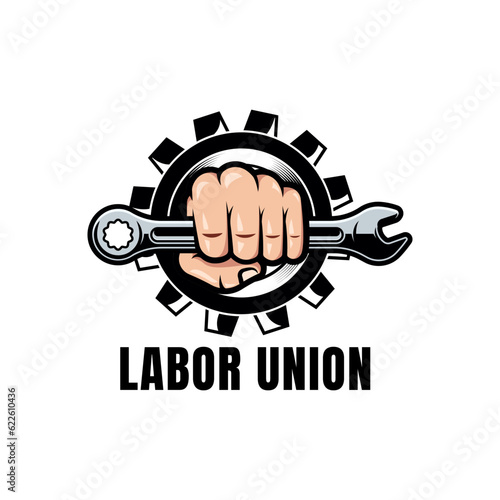 Labor union logo vector isolated on white background.