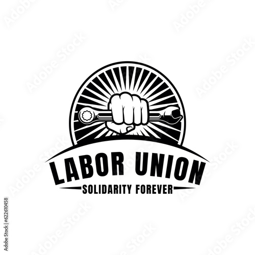 Labor union logo vector isolated on white background.
