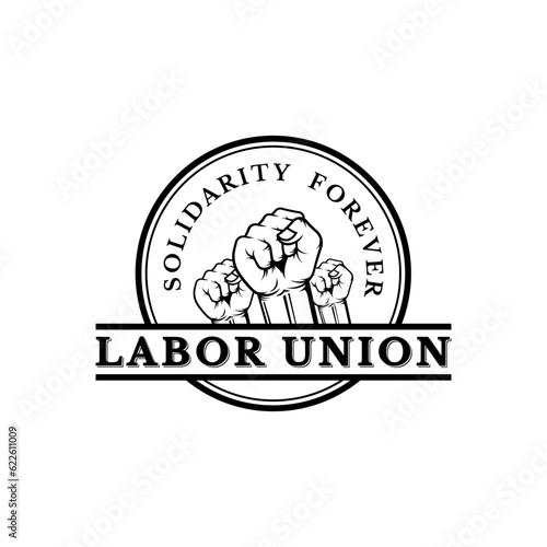 Labor union logo vector isolated on white background.