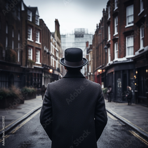 Elegant gentleman in London. Generative AI.