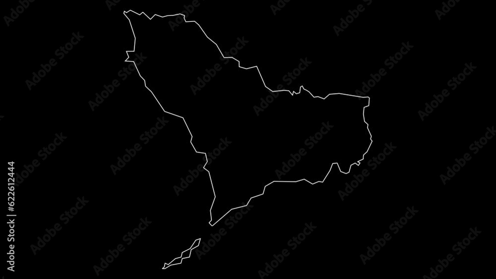 Western district map of Sierra Leone outline animation Western district map of Sierra Leone outline animation