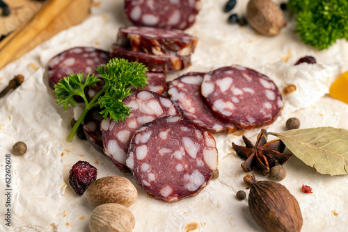 dried meat sausage with spices