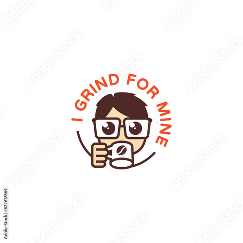 I Grind for Mine logo or icon design