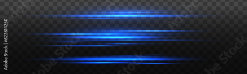 Light effect. Luminous blue lines png of speed. Light glowing effect. Abstract motion lines. Abstract laser beams of light. Vector illustration of a blue color.