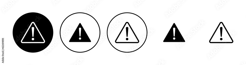 Exclamation danger sign. attention sign icon set. Hazard warning attention sign Exclamation danger sign. attention sign icon set. Hazard warning attention sign