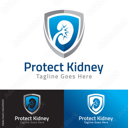 protect kidney logo design vector template