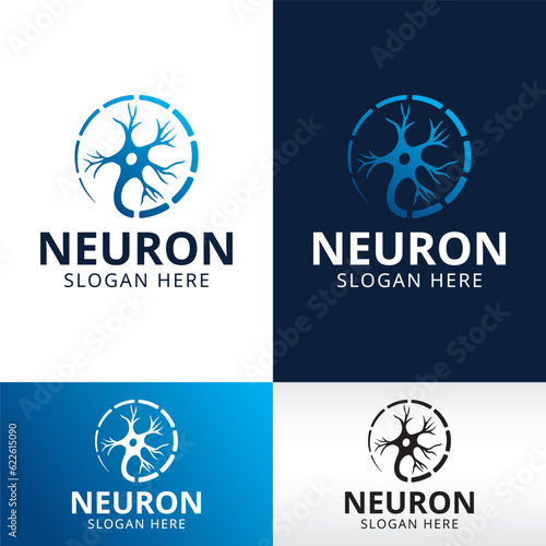 neuron logo design vector template