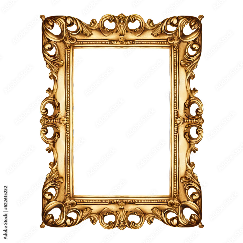 Vintage gold frame with intricate details. A beautiful art object for any room 2