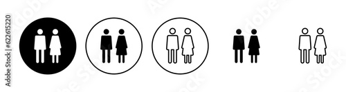 Man and woman icon set. male and female symbol