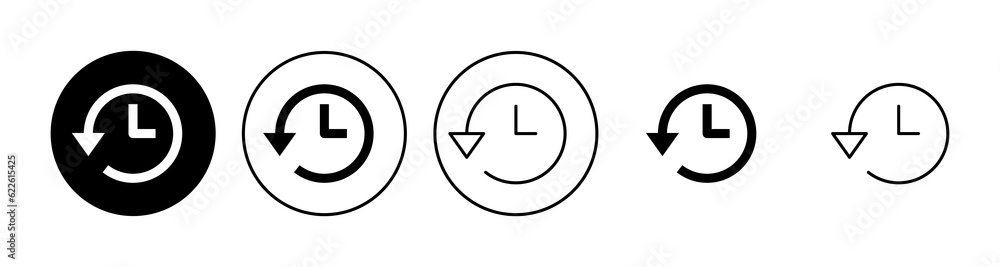 History icon set. recent event history History icon set. recent event history