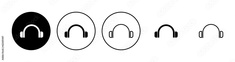 Headphone icon set. Headvector icon symbols Headphone icon set. Headvector icon symbols