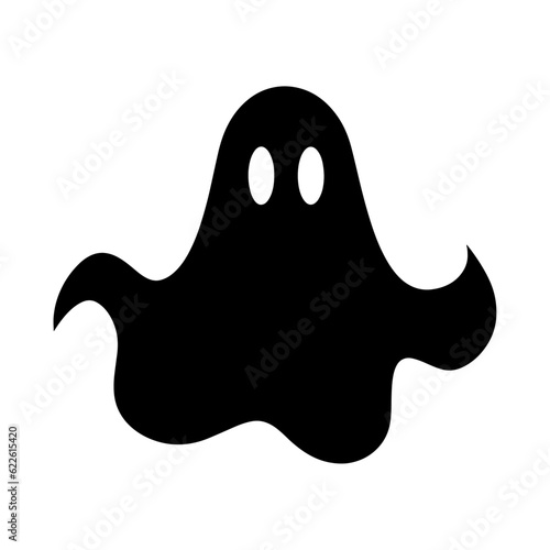 Halloween silhouette black ghost clip art vector. Halloween scary ghostly monster vector. Ghost Cartoon. Halloween sign isolated on white. 