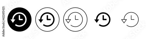 History icon set. recent event history