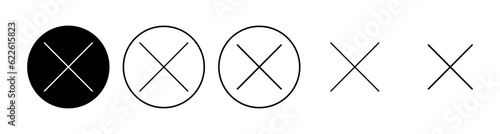 Close icon set. Delete icon vector. cross sign