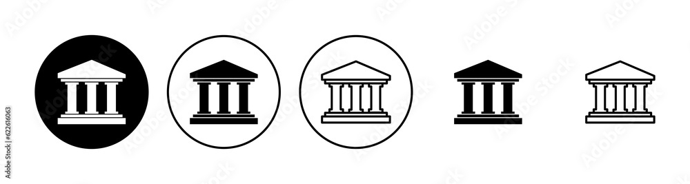 Bank icon set. bank vector icon, museum, university Bank icon set. bank vector icon, museum, university