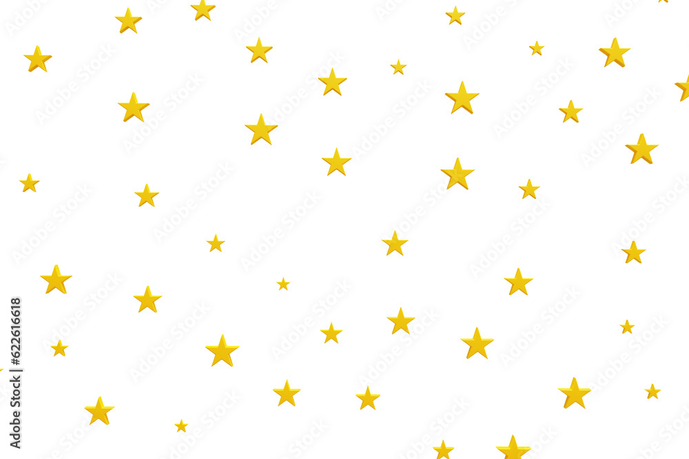 Golden stars on a isolated background. 3d rendering Golden stars on a isolated background. 3d rendering