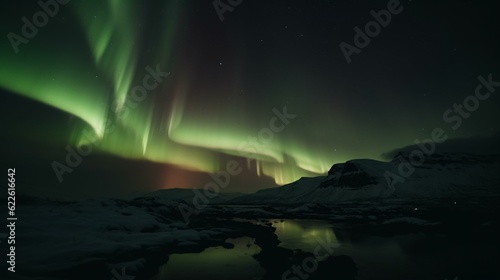 aurora borealis over the sea © KWY