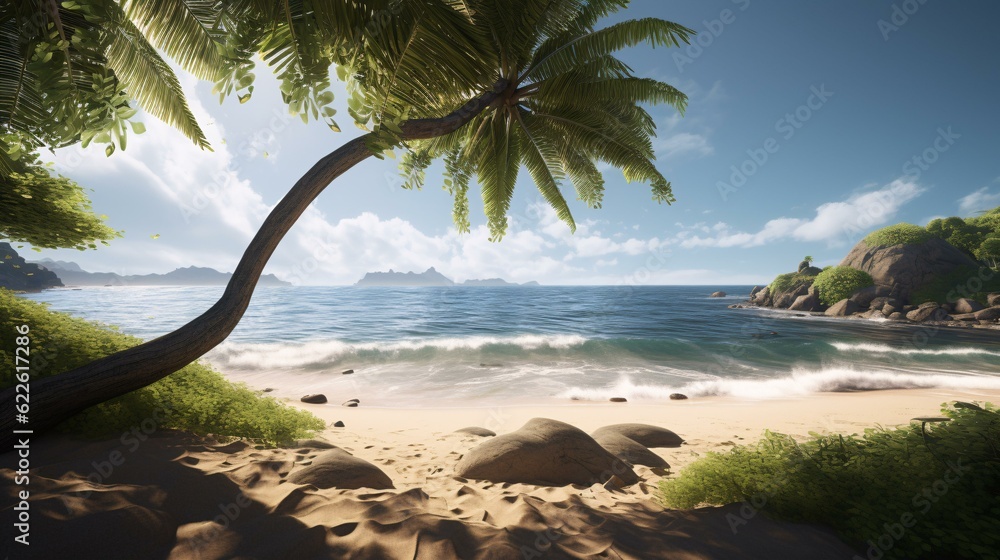 Obraz premium beach with palm trees