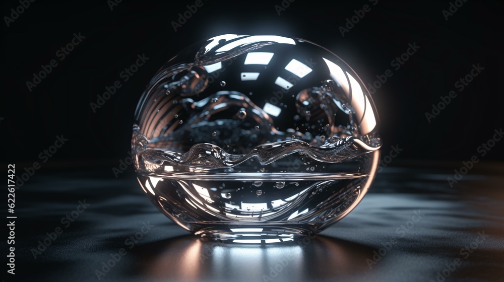glass sphere on a black background glass sphere on a black background